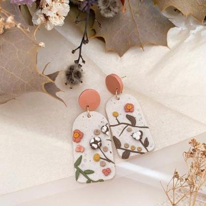 Cotton Flower Arch | Polymer Clay Earrings,..
