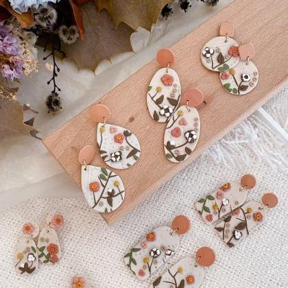 Cotton Flower Arch | Polymer Clay Earrings,..